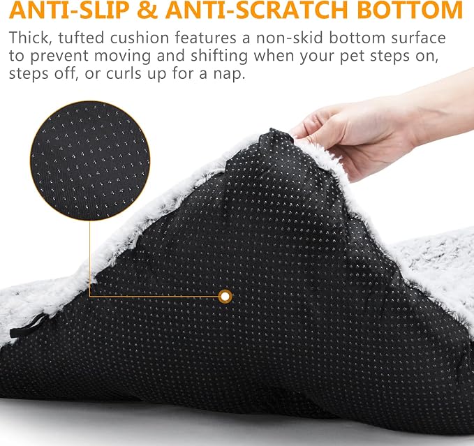 Dog Bed Kennel Pad Washable Anti-Slip Crate Mat for Large Dogs and Cats (36-inch)