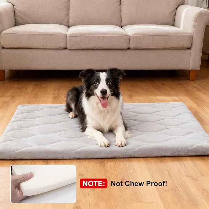 BEAUTYZOO Dog Crate Pad Washable Ultra Soft Pet Kennel Mat Medium, 30" Gray | Ultra Soft Crate Pad,Anti-Slip Bottom,Waterproof Lining Protects Floors & Furniture,Comfortable Cozy Mats for Cage Car Travel