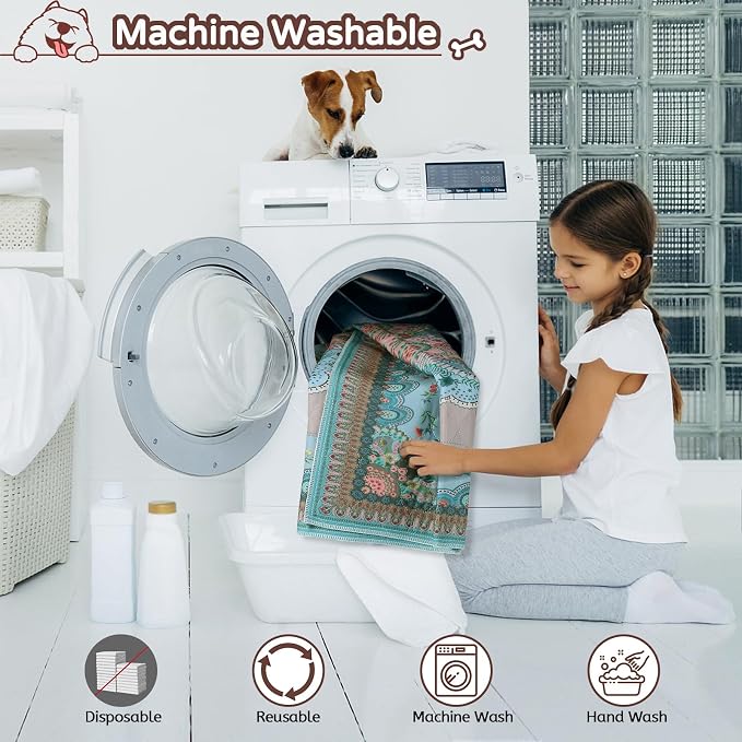 Aitmexcn Washable Pee Pads for Dogs, 2 Reusable Puppy Pads, 34'' x 36'' | Highly Absorbent, Waterproof Layer, Machine Washable, Non-Slip Bottom, For Puppy Training and Crates