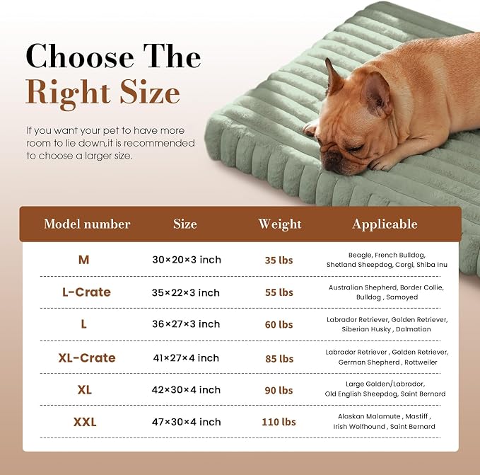 Dog Beds for Extra Large Sized Dog, Orthopedic Pet Bed with Waterproof Lining, Soft Short Plush Surface & Egg Crate Foam, Machine Washable Pet Mat with Removable Cover & Anti Slip Bottom
