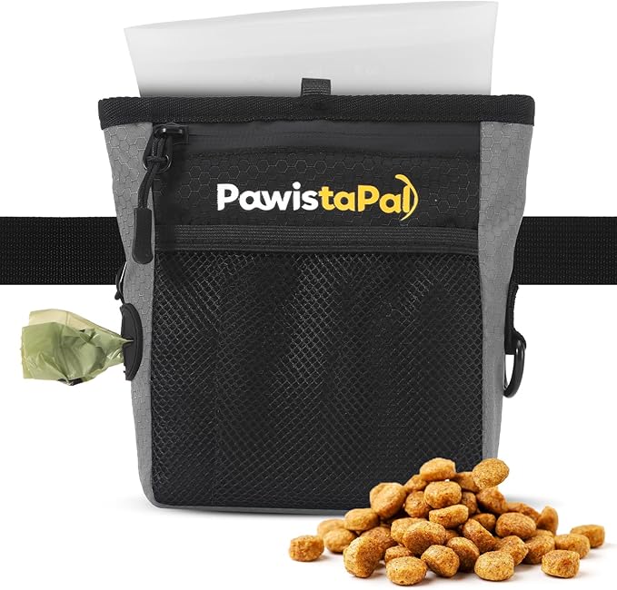 Dog Treat Pouch for Pet Training, One-Hand Magnetic Closure, Hands-Free Treat Bag with Silicone Liner, No Mess No Smell