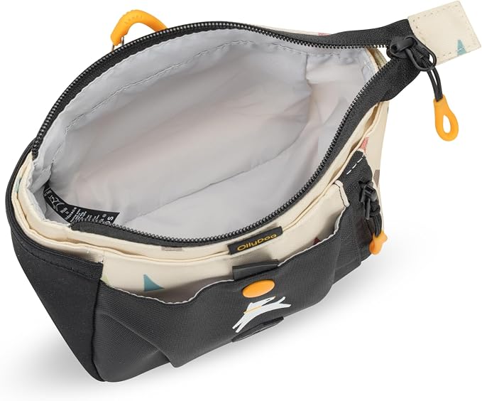 Backcountry Day Bag | Dog Training Treat Pouch | Eco-Friendly Recycled Fabric Fanny Pack with Zipper Closure, Built-in Poop Bag Dispenser & Adjustable Waist Belt (Terrazzo)