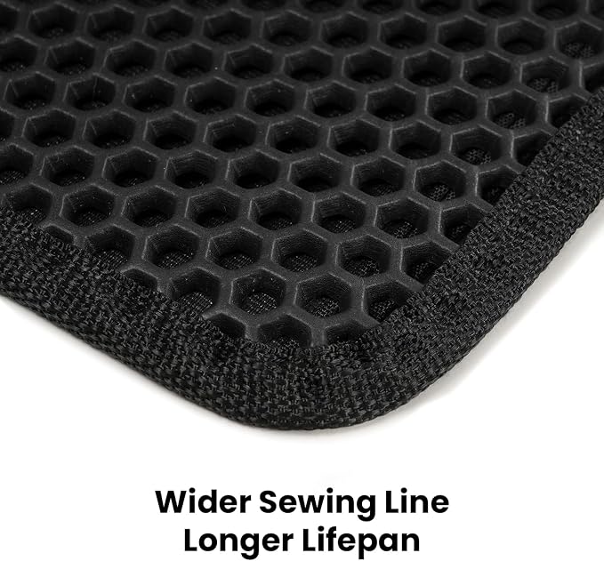 Cat Litter Mat, Upgrade Super Waterproof Back Layer Litter Box Mat, Non Slip, Durable, Soft on Paws Kitty Trapping Matt (27"x19", Black)