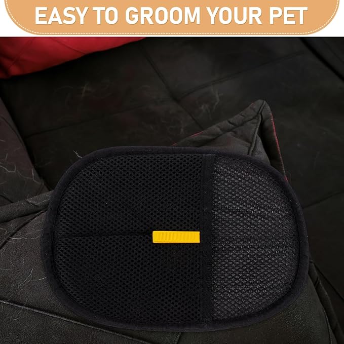 Veemoon Pet Hair Removal Gloves Double Sided Cat Hair Brush Grooming Mitt for Cats and Dogs Washable Glove for Pet Removal Large 8.26 X 6.29 in