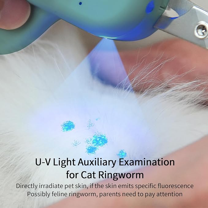 PAKEWAY Pet Nail Clipper with LED & -U-V Light, Cat Claw Trimmer with Ultra Bright LED Light for Nail Bloodline to Avoid Over Cutting, Sharp Angled Blade Grooming Tool for Dog Cat Rabbit Small Animals
