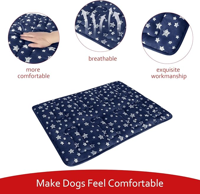 Dog Crate Pad Mat (36" X 23"), Soft Dog Bed Mat with Cute Prints | Personalized Crate Pad, Anti-Slip Bottom, Machine Washable Kennel Pad