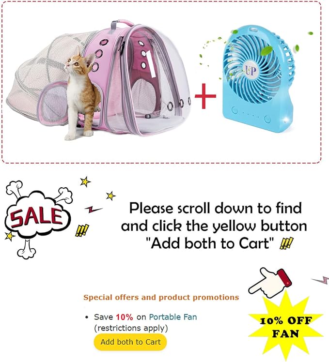 Dual Expandable Cat Backpack Carrier, Fit up to 20 lbs, Expandable Pet Carrier Backpack for Cat and Small Puppy