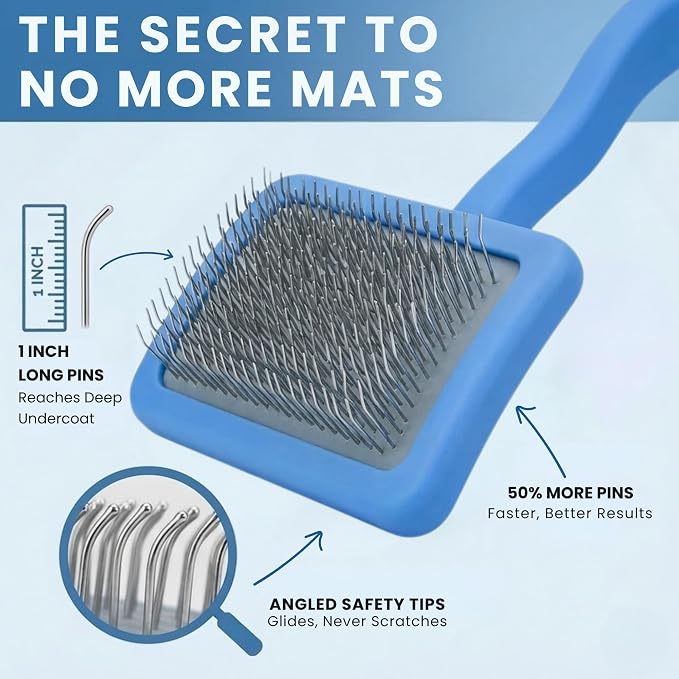 We Love Doodles Large Slicker Brush for Dogs & Dog Dematting Comb - Easily Remove Dog Tangles