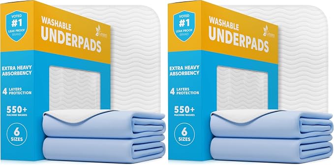 Washable Pee Pads for Dogs - Thick Heavy Absorbent Waterproof Pet Training Pads - Puppy Pads - for Puppy Playpen, Crate, Whelping Box, Potty Training (Pack of 4-18x24)