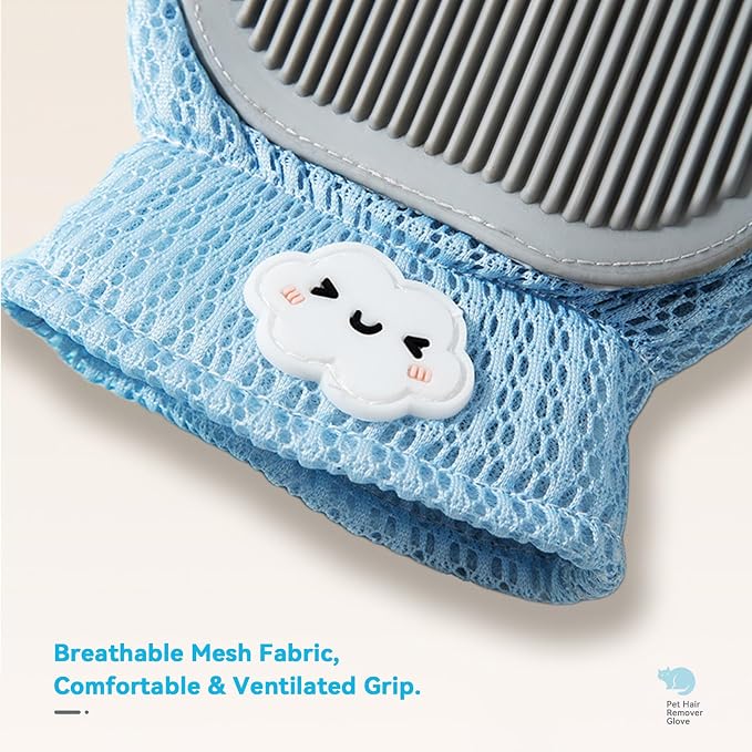 Cat Grooming Gloves, Upgraded 2-in-1 Double-Sided, 1 Count | Pet Hair Remover Glove for Dogs & Cats, Gentle Deshedding Grooming Mitt, Cleans Fur from Couch, Furniture, Carpet & Car Seats