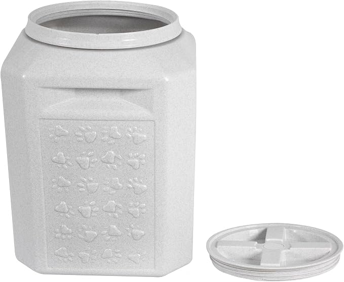 Vittles Vault Traditional Pet Food Storage Container For Dog Kibbles/Bird Seed/Oatmeal/Rice/Flour/Cereal, BPA Free Plastic, Sealed Airtight For Cat Food, Up To 35 lb, Made in USA, With Scoop, Gray