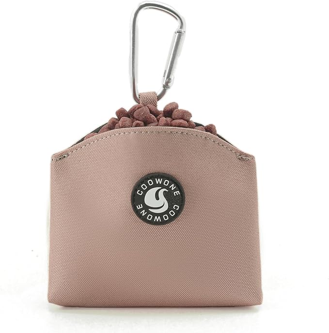 Dog Treat Pouch Magnetic Closure Small Dog Training Treat Pouch Pocket Sized Small Dog Treat Pouch with Clip (Coffee)