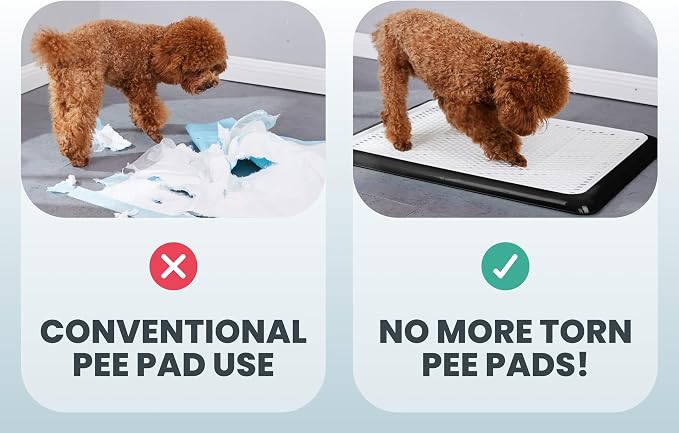 Pet Awesome Dog Potty Tray/Puppy Pee Pad Holder 25”x20” Indoor Wee Training for Small and Medium Dogs