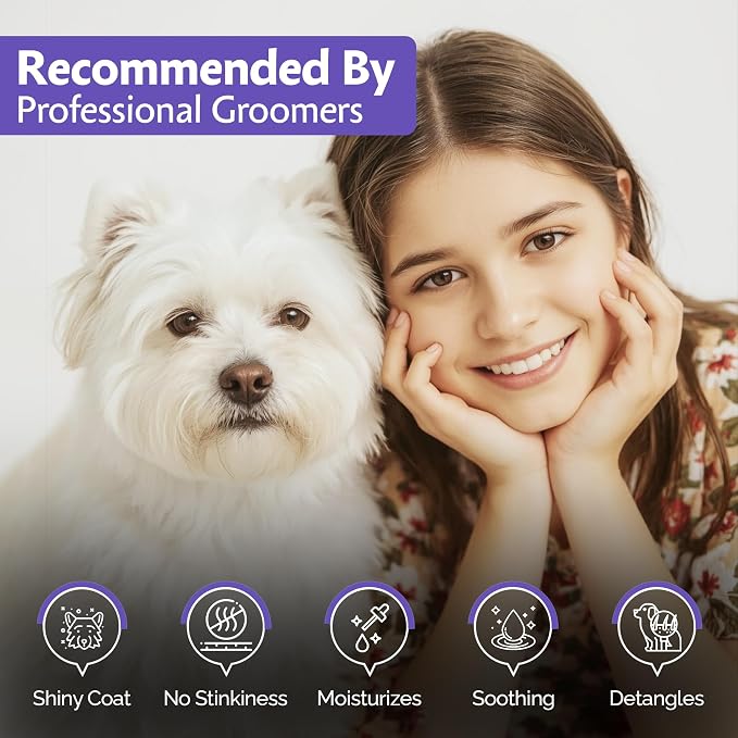 Dog Shampoo Conditioner - Lavender - (1 Gallon) Pet Shampoos for Dogs, Oatmeal Dog & Puppy Shampoo Sensitive Skin and Itchy Skin Relief, Bath Supplies for Dogs Wash, Moisturizing for Pets