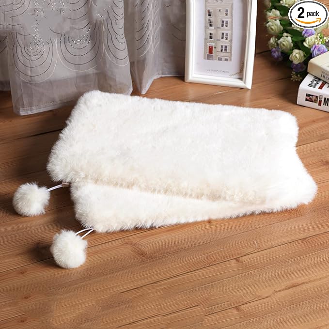 SHENGOCASE 2-Pack Cat Dog Bed Cushion, 10.6" x 17.5", Faux Rabbit Fur, for Wall Box House Crate Cage Kennel Perch, Cat Tree Pillow Pad Mat Replacement