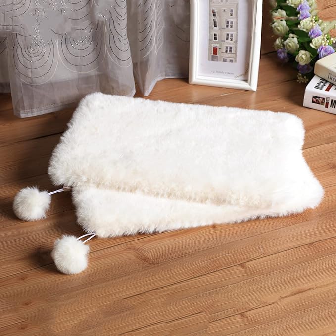SHENGOCASE 2-Pack 10"x14" Rectangular Faux Rabbit Fur Cat Dog Bed Cushion Pad Mat, Cat Tree Tower Replacement Cushion Pad for Window Perch Carrier House Cage Crate Kennel Furniture