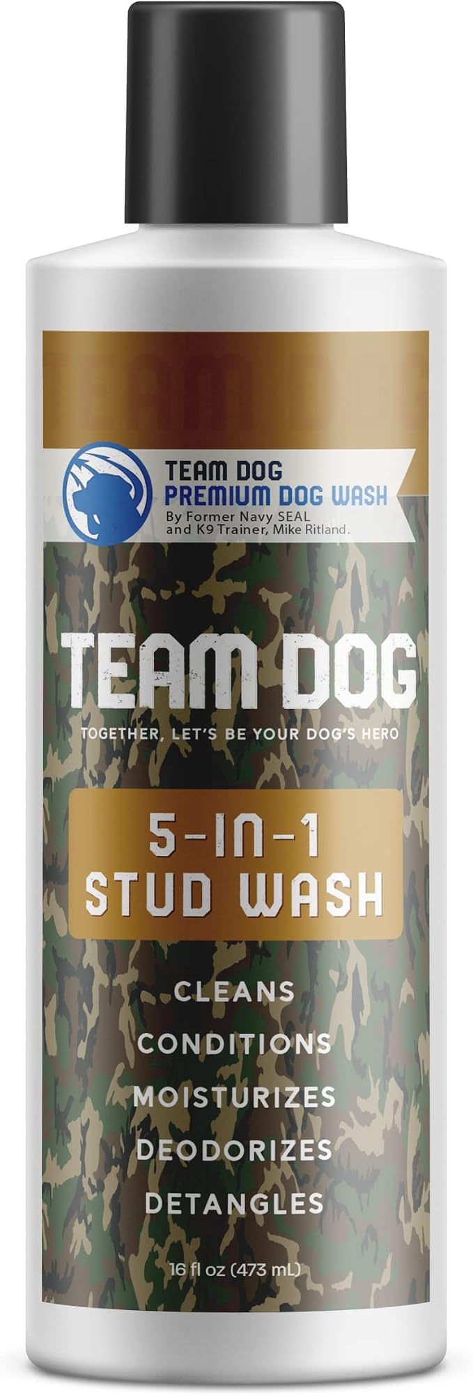 TEAM DOG 5 in 1 Oatmeal Shampoo for Dogs | Moisturizing, Detangling & Deodorizing Dog Shampoo and Conditioner | for Allergies & Sensitive Skin | Plant-Based Blend with Natural Ingredients | 16 Fl Oz