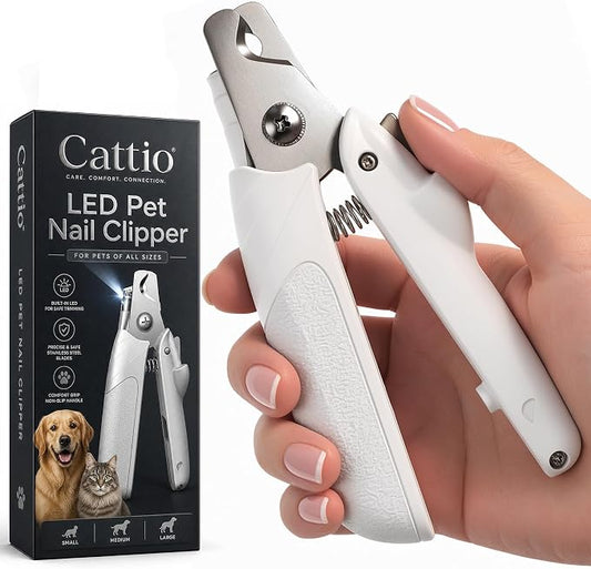 Professional Dog & Cat Nail Clippers – LED Light Dog Nail Clippers with Safety Guard, Ergonomic Pet Nail Clippers for Puppies, Small & Large Dogs, Dog Toenail Clippers, Cat Nail Trimmer