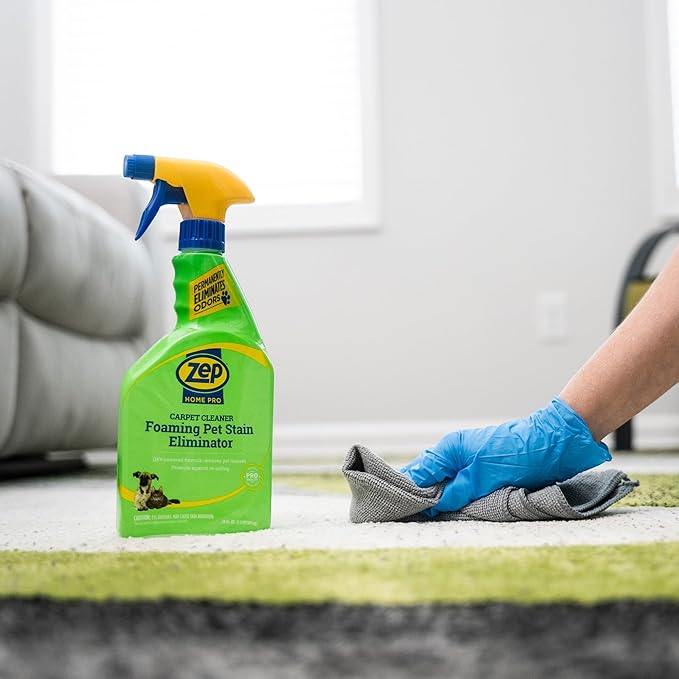 Zep Home Pro Foaming Pet Stain Eliminator - 24 Fl. Oz. - R53206 - Permanently eliminates indoor dog and cat odors from your home furnishings, upholstery, and textiles