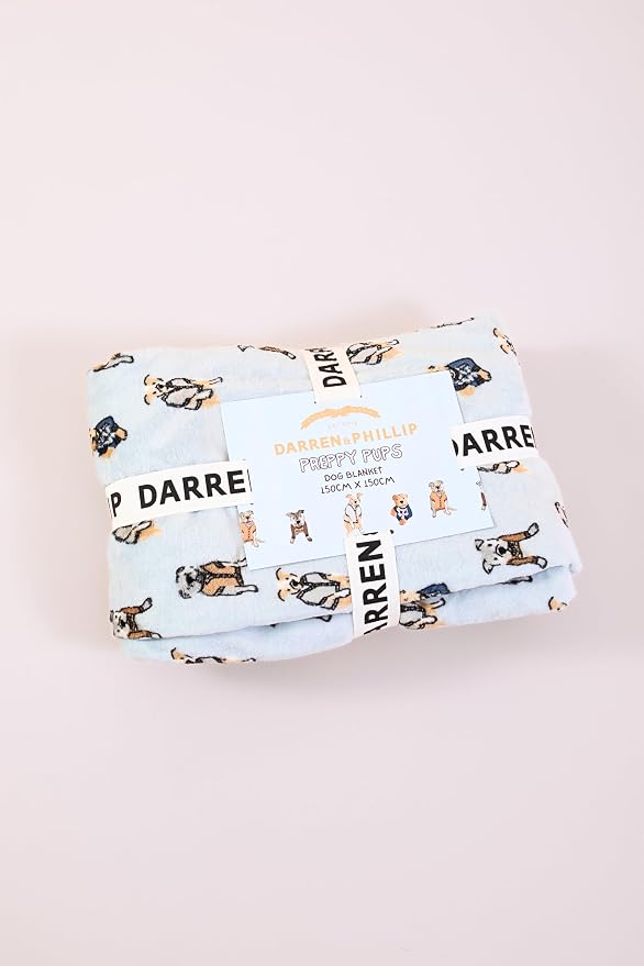 Darren & Phillip Preppy Pups Blanket - Ultra-Soft Blankets Made with Plush Fleece - Perfect as a Dog Bed Blanket or for Cuddling with Your Pup - Ultra-Snuggly Blankets for Dogs & Humans