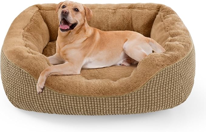 INVENHO Large Dog Bed, Washable Orthopedic Warming Soft Sleeping Durable with Anti-Slip Bottom
