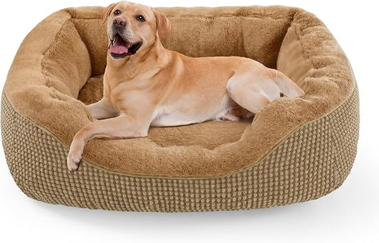 INVENHO Large Dog Bed, Washable Orthopedic Warming Soft Sleeping Durable with Anti-Slip Bottom