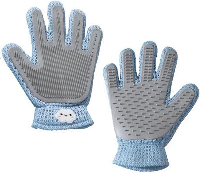 Cat Grooming Gloves, Upgraded 2-in-1 Double-Sided, 1 Count | Pet Hair Remover Glove for Dogs & Cats, Gentle Deshedding Grooming Mitt, Cleans Fur from Couch, Furniture, Carpet & Car Seats