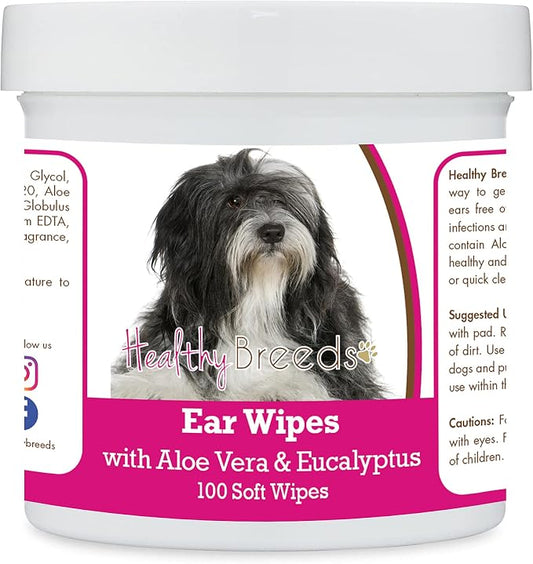 Healthy Breeds Lhasa Apso Ear Cleaning Wipes with Aloe & Eucalyptus for Dogs 100 Count