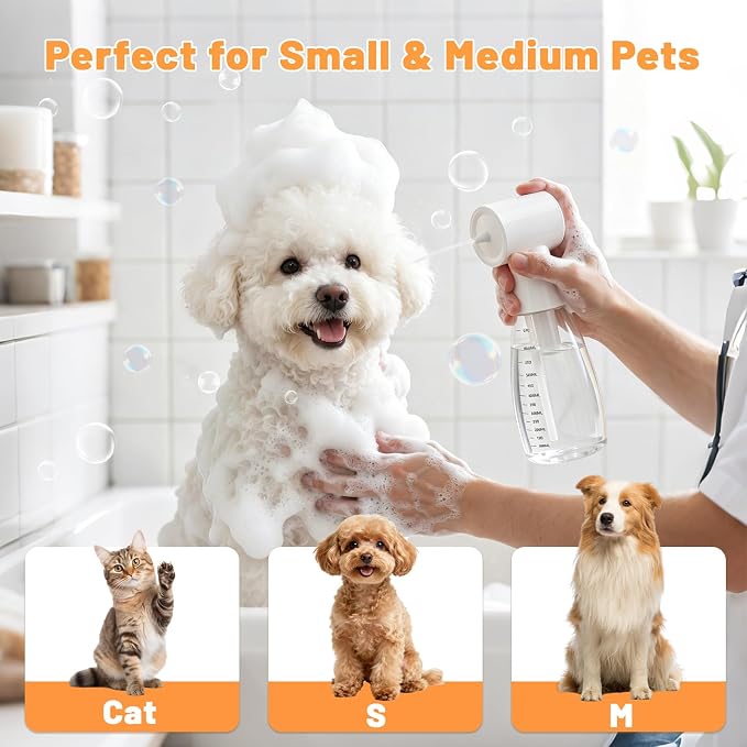 650ml Electric Dog Foam Sprayer for Small and Medium Pets | 650ml large capacity,electric foaming,rich dense foam,shampoo dispenser,for small and medium dogs and cats,easy pet bathing