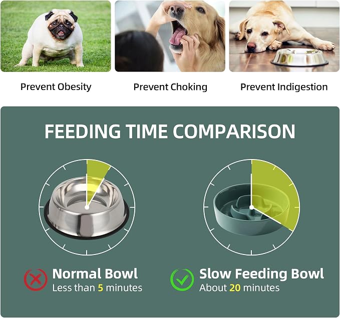 Havniva Ceramic Slow Feeder Dog Bowls, 0.9 Cups Dog Bowl Slow Feeding for Small Breed, 6.1inch Puzzle Dog Food Bowl Slow Feeder Non-Slip Anti-Gulping and Anti-Choking Reduces Bloating