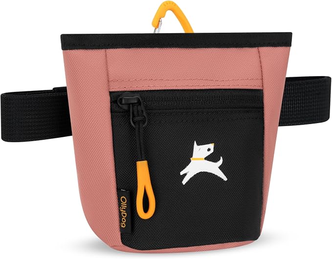 Goodie Treat Bag, Dog Treat Training Pouch | Magnetic Closure | 3 Ways to Wear | Hands-Free Waist Belt | Water-Resistant Recycled Vegan Fabric (Desert)