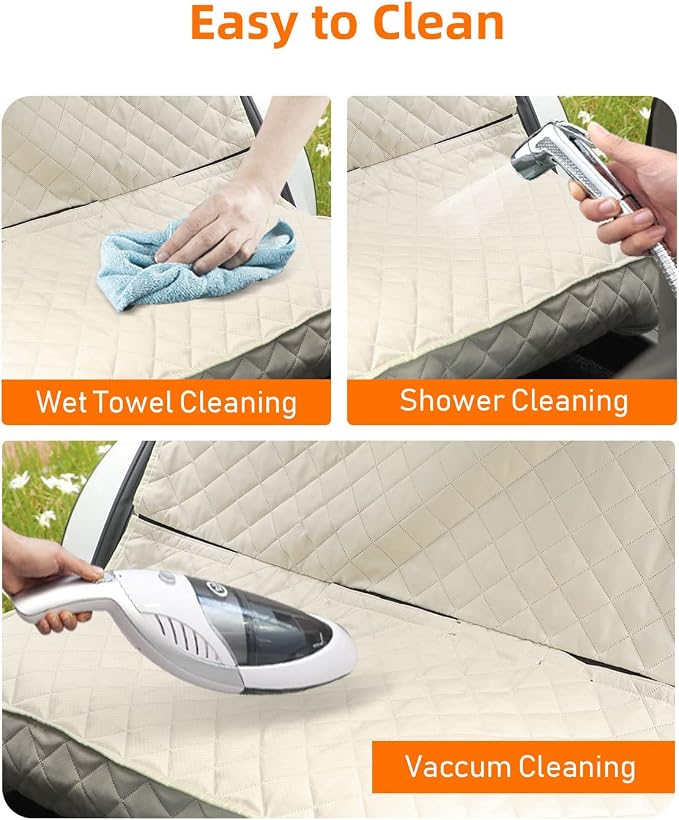 PETICON Waterproof Scratchproof Pet Bench Seat Covers for Cars, SUVs, Nonslip Durable Back Seat Cover for Dogs, 600D Oxford Fabric, Machine Washable