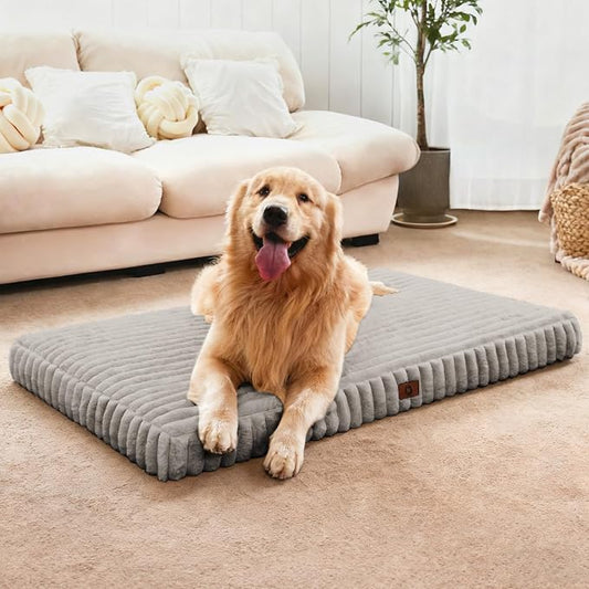 Orthopedic Dog Bed Medium Size Dog, Pet Beds with Waterproof Lining, Soft Short Plush Surface & Egg Crate Foam, Machine Washable Pet Mat with Removable Cover & Anti Slip Bottom