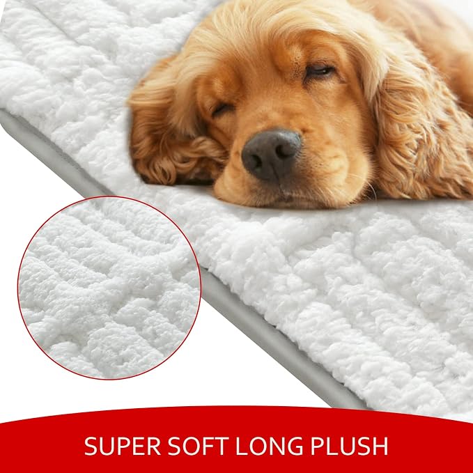 Dog Bed Crate Mat(21" X 14"), Soft Plush Dog Bed Crate Pad | Machine Washable Crate Pad, Sleeping Mat with Anti Slip Bottom
