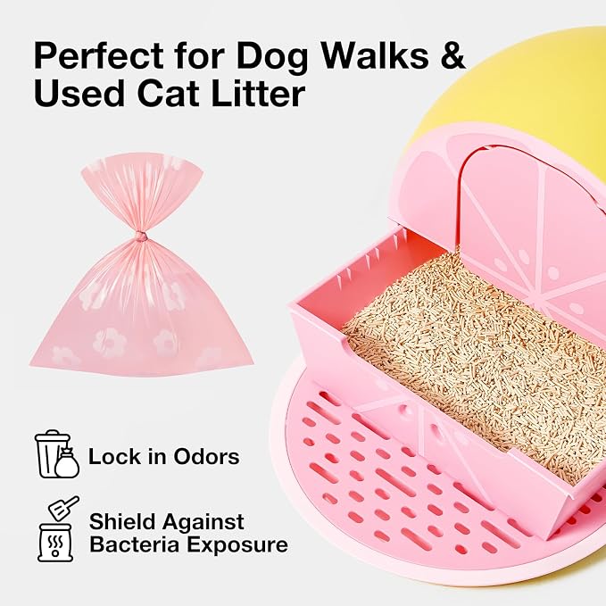 VETRESKA Lavender Scented Dog Poop Bags, Leak Proof, Extra Thick and Large Pet Waste Bags for Dog Walking and Cat Litter, 36 Refill Rolls, 540 Bags, Pink