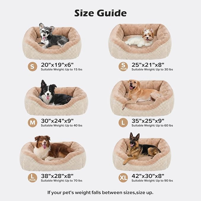 INVENHO Small Dog Bed for Small Dogs, Orthopedic Warming Soft Calming Sleeping Durable with Anti-Slip Bottom
