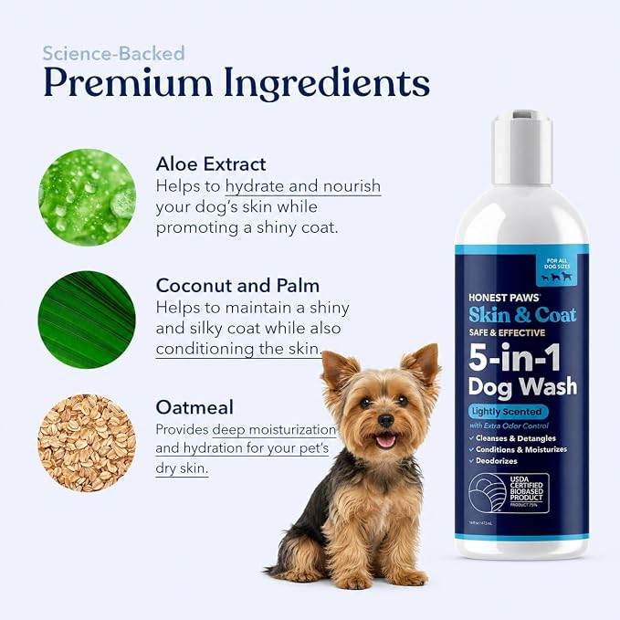 Dog Shampoo and Conditioner, Odor Control, Itchy Skin, Sensitive Skin | Itchy Skin Relief, Oatmeal Shampoo for Dogs, Anti-Itch for Allergies and Itching, Moisturizing Dry Skin, Natural