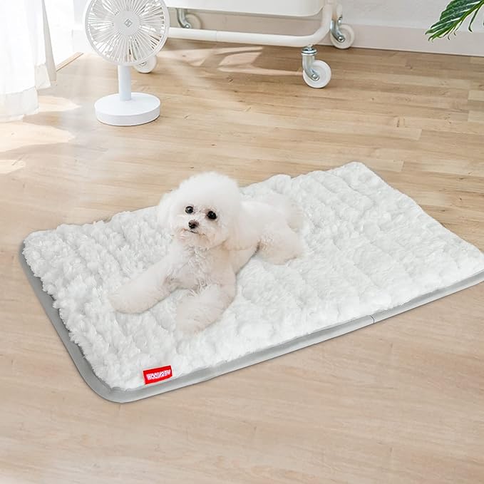 Dog Bed Crate Mat(21" X 14"), Soft Plush Dog Bed Crate Pad | Machine Washable Crate Pad, Sleeping Mat with Anti Slip Bottom