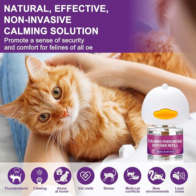 Cheerdog Cat Pheromones Calming Diffuser Relieve Anxiety Stress Cat Calming Diffuser Comfort for Cats 3 Refills, Reduce Fighting and Scratching Calm Relaxing Fits All Cats (1)