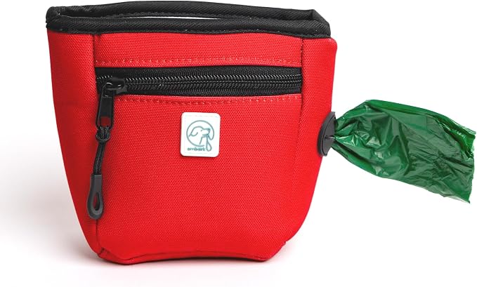 Embark Dog Treat Pouch - Waterproof Training Bag & Portable Water Bowl | Leakproof Treat Bag with Hook, Magnetic Closure, Extra Pocket for Phone & Keys with Poop Bag Outlet For Dogs - Black