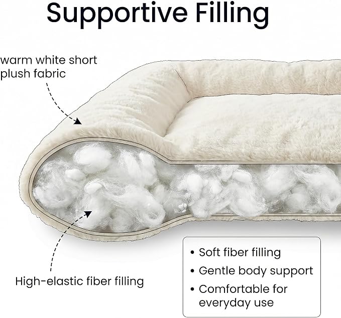 Dog Crate Bed 24x18 for Small Dogs,Washable Dog Crate Mat,Soft Kennel Bed Mattress with Non Slip Bottom,Beige