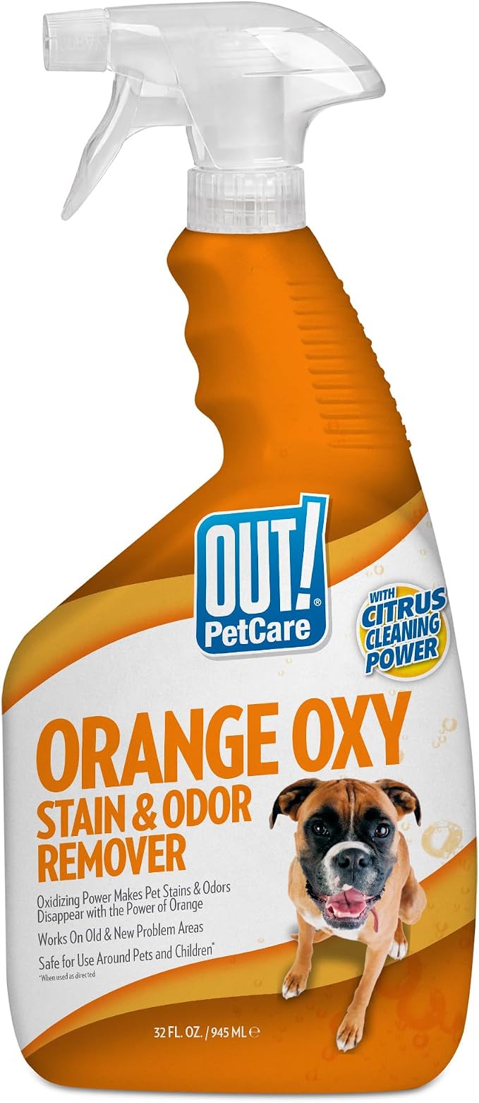 OUT! PetCare Complete Oxy Stain Remover, Dog Stain Carpet Cleaner, 32oz | Upholstery Cleaner, Odor Eliminator, Stain Remover Spray, Pet Carpet Cleaner, Dog Urine Remover, Spot Cleaner, Floor Cleaner