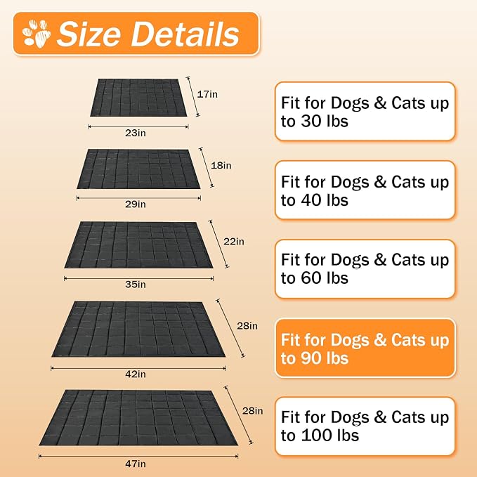 Chew Proof Dog Mat for Aggressive Chewers, 28" x 42" Machine Washable Dog Crate Pad Quilted Mat, Ultra-Durable Indestructible Pad for Large Dogs, Black Kennel Pad