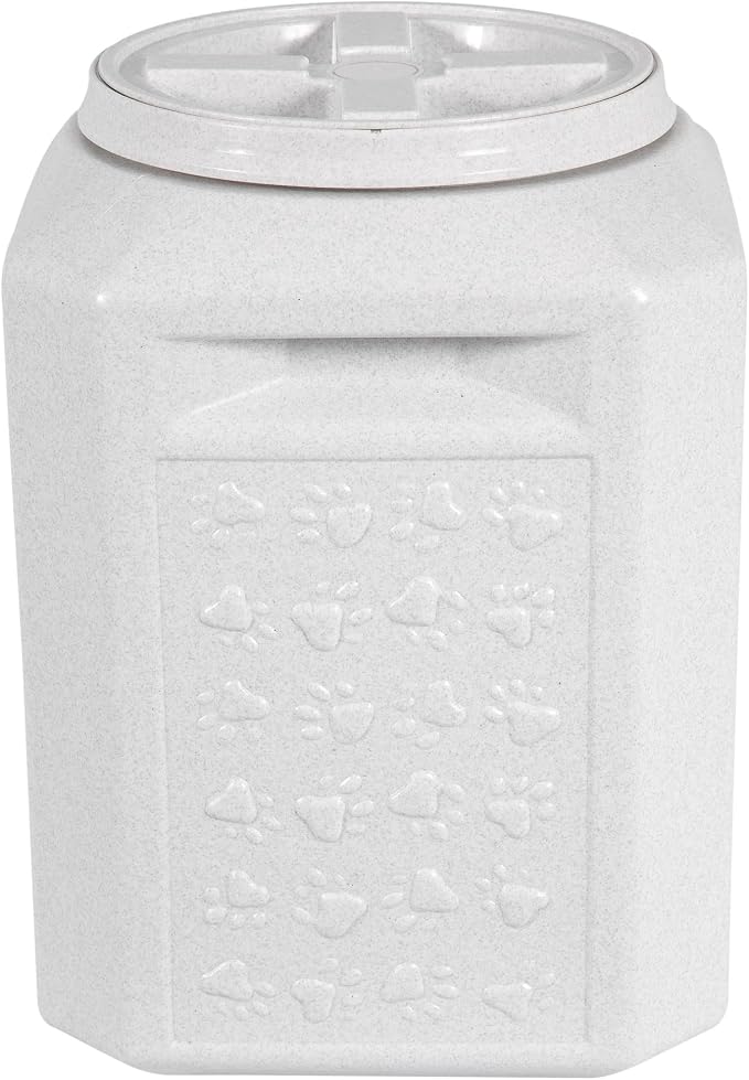 Vittles Vault Traditional Pet Food Storage Container For Dog Kibbles/Bird Seed/Oatmeal/Rice/Flour/Cereal, BPA Free Plastic, Sealed Airtight For Cat Food, Up To 35 lb, Made in USA, With Scoop, Gray