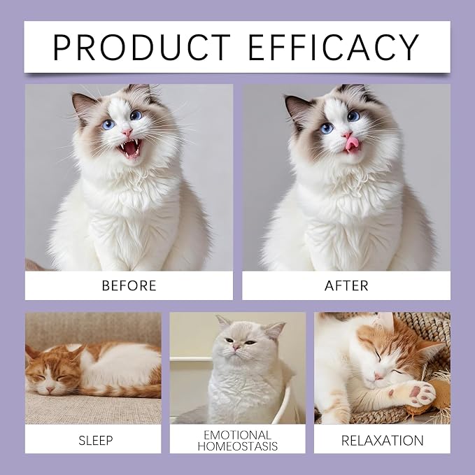Cat Melatonin for Anxiety Relief & Calming – Helps Promote Restful Sleep, Relaxation for Grooming, Travel & Vet Visits – Melatonin for Cats, Cat Sleep Aid for Feline Stressful Emotions