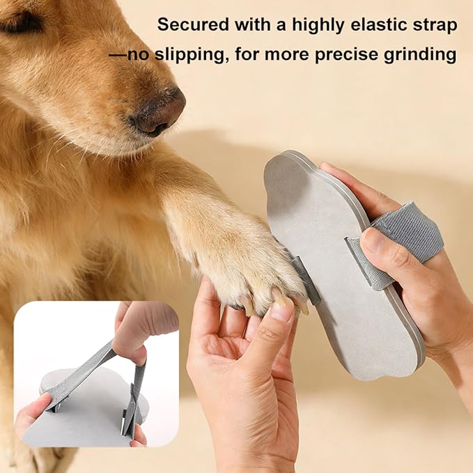 Dog Nail Scratch Board with Hand Strap, Portable Pet Nail File Sandpaper Board, Non-Slip EVA Dog Nail Grinder for Small Medium Large Dogs, Stress-Free Quiet Nail Trimming Tool, Lightweight Grey