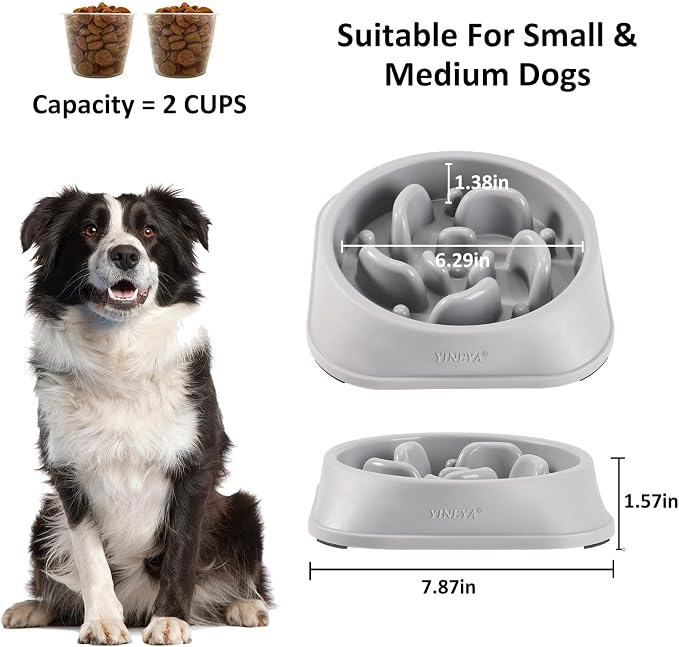 YINEYA Slow Feeder Dog Bowls, Pet Supplies That Slow Down Eating, Pet Food Bowls, Maze Dog Puzzle Feeder for Medium Breed