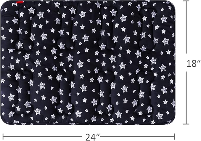 Dog Crate Mat (24" X 18") 2 Pack, Soft Bed, Personalized Pad, Anti-Slip Bottom, Machine Washable Kennel Pad, Black