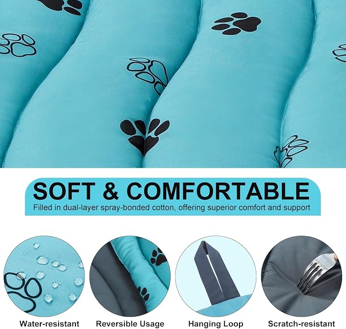 BINGPET Outdoor Travel Dog Bed for Large/Medium Dogs,Portable Waterproof Camping Mat with Carry Bag,Foldable Outside Bed,Machine Washable Indoor Pet Mat for Small,Medium and Large Dogs 26"x43"