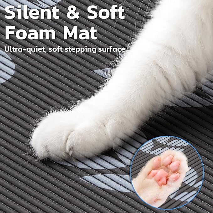 Cat Litter Mat, 40"x25" Jumbo Foam Litter Box Mat | Extra Large Coverage, Soft on Paws, Trimmable Design, BPA-Free Foam, Leak-Proof, Machine Washable, Chocolate Leaf